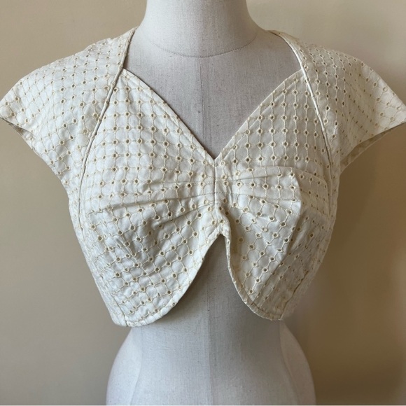 New! Black Iris the dotty eyelet cropped top nwt 13657 - Picture 5 of 13